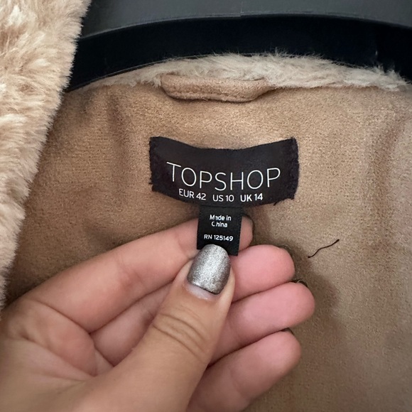Topshop Faux Fur Tan Jacket - Picture 5 of 6